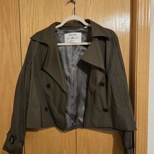 Aritzia Dark Olive Trench Coat